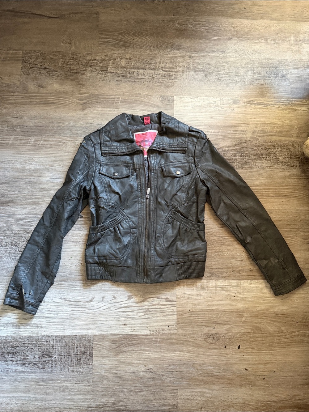 Collection B By Bernardo Faux Leather Bomber Jacket